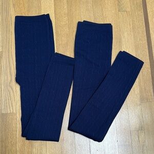Fleece lined cable knit leggings/tights
